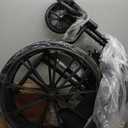 Drive Medical SSP118FA-SF Silver Sport 1 Folding Transport Wheelchair with Full Arms and Removable Swing-Away Footrest, Black