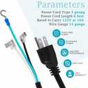 SPX1250WA Pool Filter Pump Power Cord Cable Replacement, Compatible with Hayward Power Flo II SP1700 Pump Series and Flo SP1500 Models