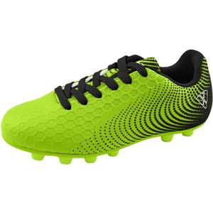 Vizari USA Stealth Boys Girls Soccer Cleats | Youth Firm Ground Athletic Outdoor Football Shoes for Toddler, Little Kid, Big Kid | Lightweight & Durable Green/Black 5J