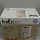 bella 4Qt Slim Air Fryer, Fits-anywhere Kitchenware, EverGood Ceramic Nonstick Coating, Adjustable Temperature, 6 Preset Cooking Options, 60 Min Auto Shutoff w Audible Tone, 3.3lb Capacity, Oatmilk