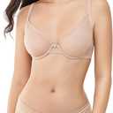 Sheer Bra and Panty Sets for Women, See Through Mesh Underwire Bras Briefs Lace Lingerie Set 2 Piece L