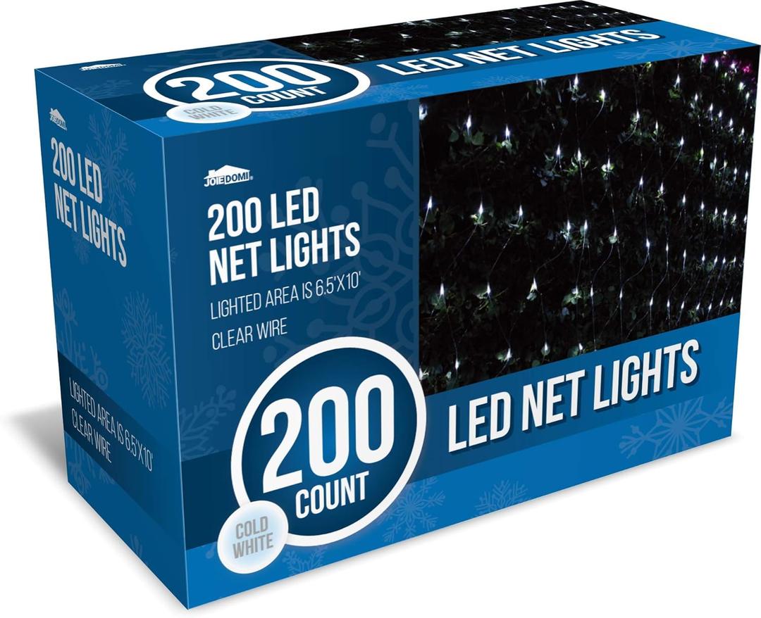 Joiedomi 200 LED Christmas Net Lights - Indoor & Outdoor Decorations, Christmas Events & Eve Night Decor, Tree & Bushes (Cool White)