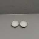 Cabilock Ceramic Dipping Bowls 2Pcs Flower Shaped Mini Sauce Bowls for Soy Sauce Ketchup Bbq Condiment 2.75 Inch White with Gold Edge