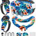 Silicone Cover Set Compatible with Meta/Oculus Quest 3 Accessories, Controller Grips, VR Shell Cover, Facial Interface Cover, Protective Lens Cover, Tempered Glass Lens Caps, Not Fit Quest 3S (Aurora Orange)