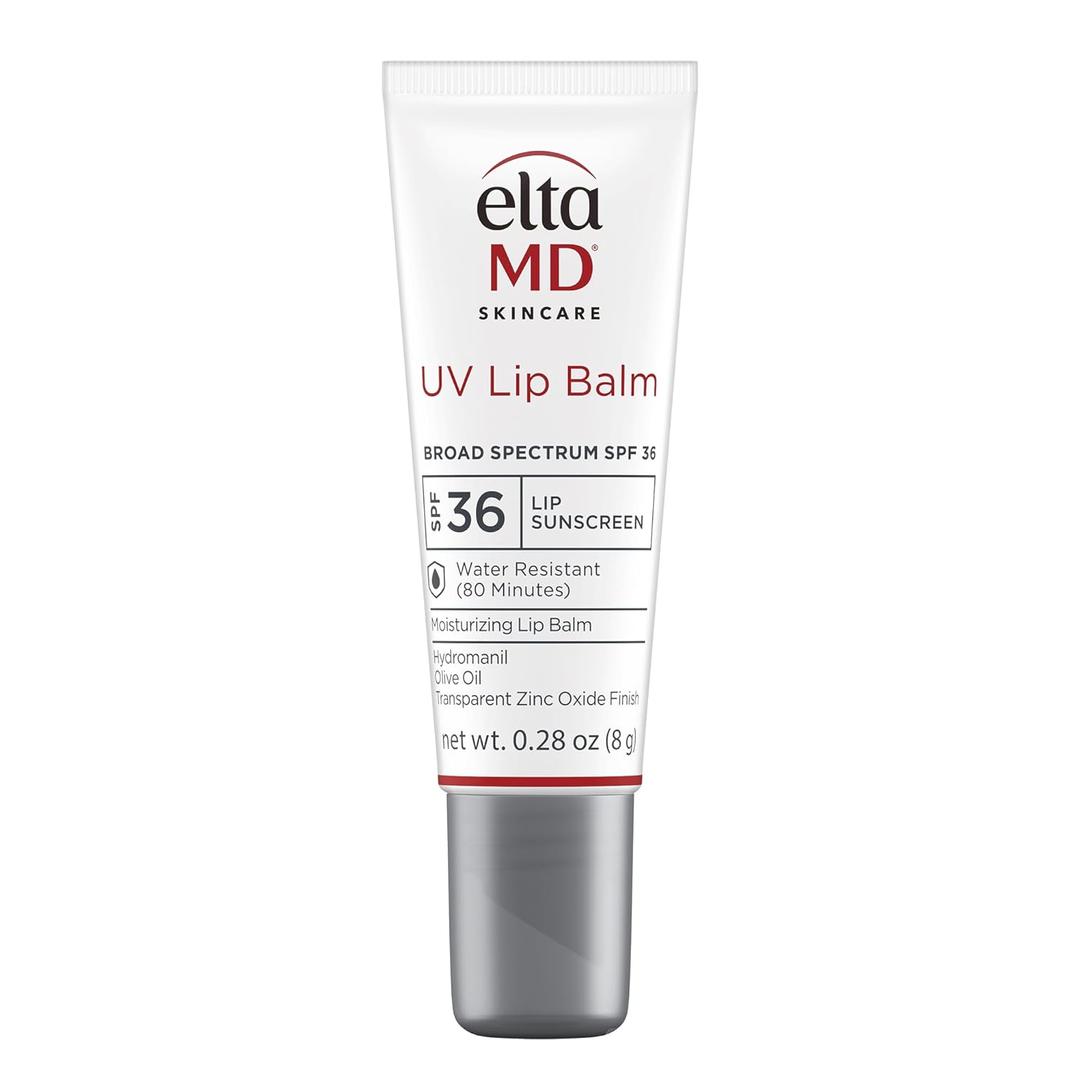 EltaMD UV Lip Balm Sunscreen, Moisturizes and Protects Dry Cracked Lips, Water Resistant up to 80 Minutes, Transparent Zinc Oxide Sunscreen (0.28 Ounce (Pack of 1))