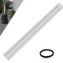 Patio Heater Glass Tube Replacement Parts, 49.5" Tall 4" Diameter, Quartz Glass Tube with Neoprene Support Ring, Compatible with 4-Sided Pyramid Flame Outdoor Heater for Hiland, Fire Sense