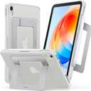 TORRAS Ostand K1 Guardian for iPad Air 11 inch Case M4/M3/M2 (2026/2025/2024), Ultra Stable Stand, Multiple Adjustable Viewing Angles, Slim Protective Kickstand Cover with Pencil Holder, White