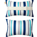Chaise Lounge Head Resting Pillows, Blue Decorative Oudoor Patio Pillow with Insert & Adjustable Elastic Stripe for Recliner,Beach Chair,Office Chair Neck or Lumbar Attachment,Waterproof 2 Pack