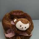 Baby Support Seat, Cute Baby Sofa Chair for Sitting Up, Comfy Plush Infant Seats (Monkey,W17.5 x H17.5)
