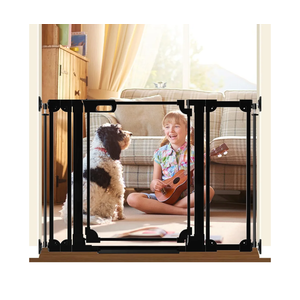 Clear Acrylic Baby Gate 29.5-47.2" Wide Pressure Mount Clear Dog Gate Indoor - No Drill Auto Close, Walk Through Baby Gates for Stair & Doorways & Hallway