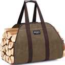 INNOSTAGE Firewood Log Carrier Tote Bag, 40"X19" Endless Hay Hauling of Fireplace Wood Stove Accessories for Outdoor Camping Khaki