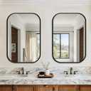 FICTOR Bathroom Vanity Mirror for Wall, 2 Pack 24" x 36" Rectangle Bathroom Mirror for Over Sink, Metal Framed, Hangs Horizontally or Vertically(Black)