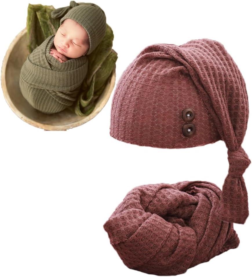 Newborn Photography Wrap Boy Girl Baby Photo Wraps Outfits Stretch Crochet Blanket Props 