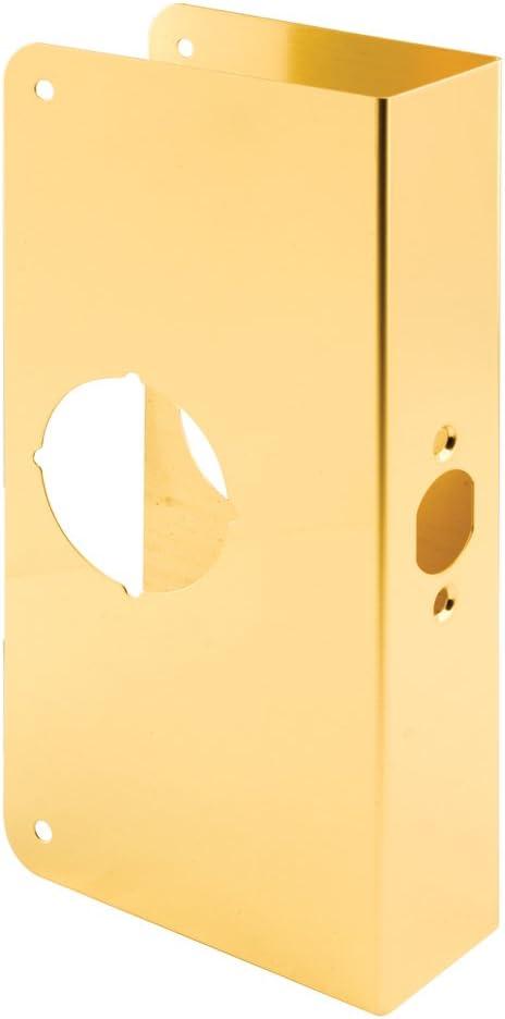 Prime-Line U 9550 Brass Lock and Door Reinforcement Plate for 1-3/4 In. Thick Doors, Brass Finish (Single Pack)