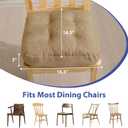 IASEAHK Chair Cushions for Dining Chairs, Dining Chair Cushions, Tufted Indoor Chair Pads with Ties & Non Slip Backing, Seat Cushions for Kitchen Chairs 16.5 x 16.5 x 3.5, Set of 6, Khaki