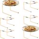 HPC DECOR 6Pcs Gold Metal Pizza Stands for Tables- Pizza Pan Riser Rack Holder,Food Display Riser Stands for Party Buffet Table Platter Tray-Display Stands,Pizza Rack for Pizza Dessert Cheese Baking