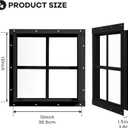Shed Windows 2 Pack, Chicken Coop Windows 12" x 12" with Tempered Glass, Square Gable Flush Mounted Small Window for Shed, Playhouse, Household, Garage (Black)