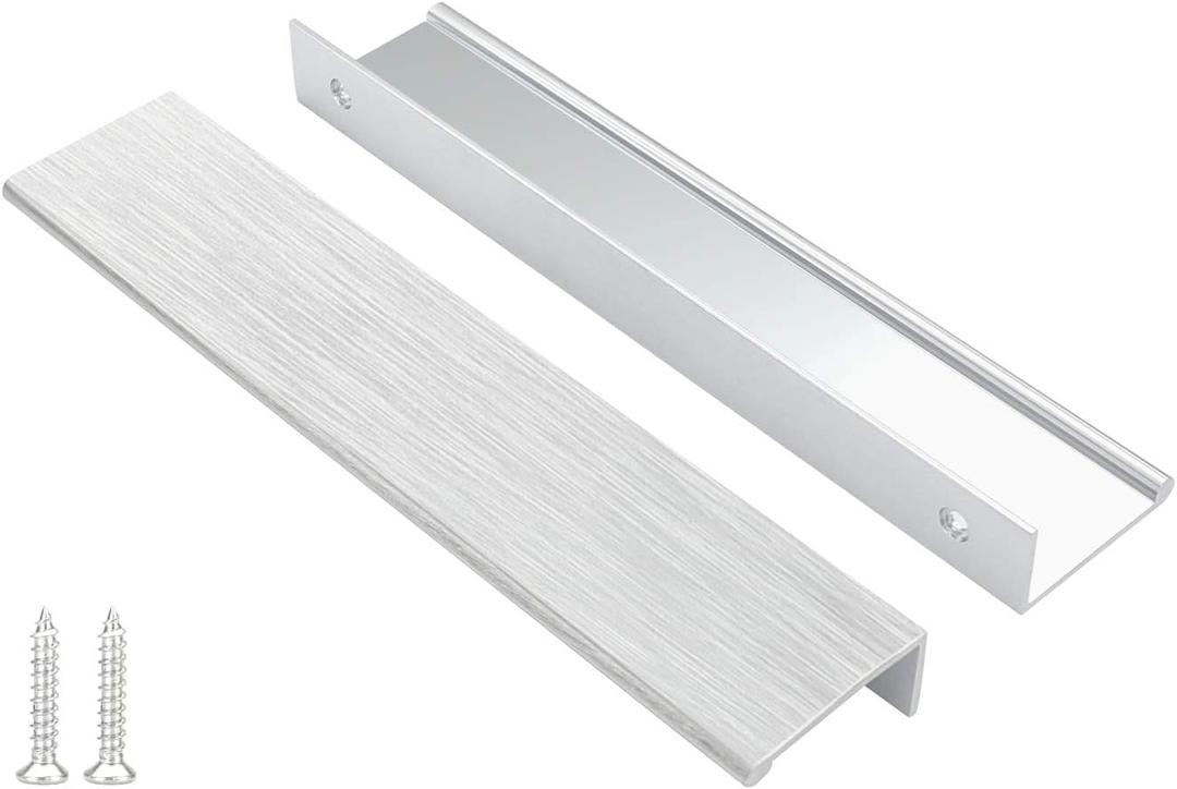 Peaha 10 Pack Kitchen Cabinet Handles 6-1/4 inch Brushed Nickel Pulls for Dresser Drawers Door Edge Finger Pull Hardware