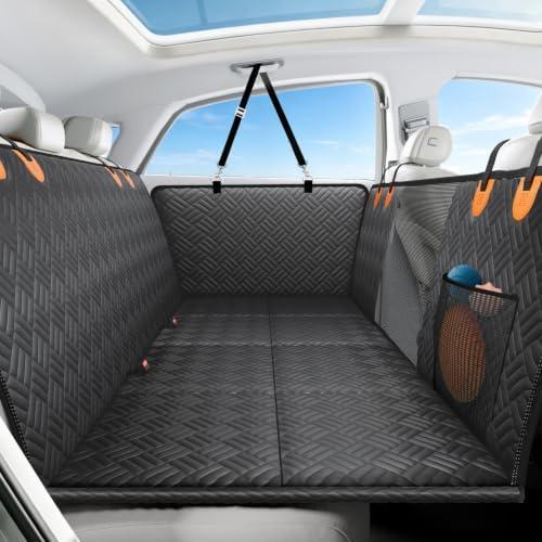 PROZAR Dog Car Seat Cover for Back Seat, Hard Bottom Back Seat Extender, Back Seat Pet Cover for Dogs -Supports 400lbs, Waterproof Heavy Duty Scratch Dog Hammock for Midsize Cars & Compact SUV, 53.5in