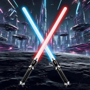 Red Blue Light Sabers for Kids-2pack Cosplay Retractable Detachable LED Light SaberToy Set with Girls Boys and Adults-Gift for Halloween Christmas Birthday Party Easter Gifts