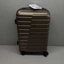 Coolife Luggage Suitcase Carry on Hardside PC+ABS Spinner TSA Lock Telescopic Handle (Brown)