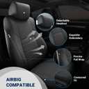 Custom Leather Seat Covers for Honda Accord LX 2018-2022 | rear solid folding backrest, waterproof, stain resistant, airbag compatible, heated seat compatible, baby safe, non-slip