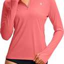 SANTINY Women's Rash Guard UPF50+ SPF Long Sleeve Swimsuits Top UV Sun Protection Swim Shirts for Woman with Zip