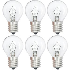 Lava Lamp Bulbs 25 Watt S11 E17 Base The Original Replacement Light Bulbs for 14.5" Lava Lamps and Glitter Lamps,120 Volt Motion Lava Lamp Light Bulb,Dimmable,2700K Warm White,6 Pack