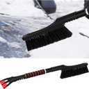 Kewucn 25" Snow Brush with Ice Scraper, Detachable Car Windshield Scraper with Ergonomic Foam Grip to Remove Frost and Snow, Universal Winter Snow Removal Accessories for All Vehicles (Black)