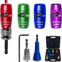 Wire Stripper for Drill for Inteior AWG 14 12 10 8 Gauge Set, US Electrical Wire Stripping and Twisting Tool, Drill Wire Stripper Nut Twister Tool (Blue Green Red Purple, AWG 14 12 10 8)