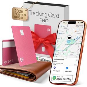 SPOTMINDERS Apple MFi Certified Credit Card Wallet Tracker PRO Pink (iOS Only) Gifts for Mom Works with Apple Find My Rechargeable Tracking Card for Her IP68 0.07in Slim Item Finder for Luggage Purse