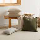 a moment Linen Pillow Covers Set of 2,Boho Farmhouse Throw Pillowcases Neutral Textured Decorative Covers for Couch Sofa Bed, Soft Linen Blend Accent Case Cushion Home Decor 20"x20"Light Grey