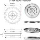 Stanbroil 31 Inch Drop-in Round Fire Pit with Spark Ignition Kit, Gas Firepit Insert for DIY Project, Propane Gas Version,304 Stainless Steel
