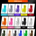 TECBEARS PETG Filament Bundle, 250g/Spool, 16 Color, 4kg in Total, Black+White+Gray+Olive Green+Red+Pink+Orange+Blue+Cyan+Green+Yellow+Beige+Purple+Transparent+Coffee+Sliver
