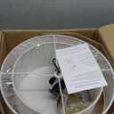 16" Double Drum Gold 3-Light Semi Flush Mount Ceiling Light, Classic Fabric Linen Shade Design for Living Room, Bedroom, Kitchen, Dining Room, Hallway and Entryway