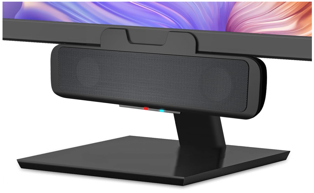 Cyber Acoustics USB & Bluetooth Speaker Bar (CA-2890BT) – USB Powered Speaker with Speakerphone for PC and Bluetooth to Simultaneously Connect to Smartphones, Clamps to Monitor, Convenient Controls