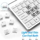 Wireless Keyboard and Mouse Combo, Compact Quiet Wireless Keyboard and Mouse Set 2.4G Ultra-Thin Sleek Design for Windows, Computer, Desktop, PC, Notebook, Laptop (GHKM03 Silver White)