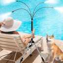 Standing Misters for Outside Patio, Adjustable 4.1FT Misting System with Four Spray Heads & 26.2FT Water Hose, Portable Standing Misters Cooling System for Camping, Pool, BBQ, Beach & Garden