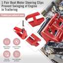 4" Steer Stop Outboard Hydraulic Steering Lock for Outboard Motor Trailering/Transport 1 Pair Red