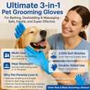 #1 Reusable Silicone Bath & Grooming Gloves  2-in-1 Deshedding Mitts for Dogs, Cats & Rabbits | Safe Non-Electric Hair Remover | Quick Foam, Massage & Easy Clean