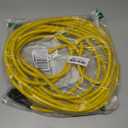 30 ft Nema 6-20 Extension Cord, Nema 6-20p Male Plug to 6-20r/6-15r Female Receptacle, 20 Amp T-Blade Outlet Extension Power Cord with Waterproof Sockets, Heavy Duty 12/3 Awg, 250v, 5000w (Yellow)