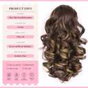 Claw Clip Ponytail Extension - 12 Inch Curly Ponytail Extension, Wavy Pony Tails Hair Extensions, Synthetic Hair Extensions Ponytail, Clip On Ponytails for Women (Color: Brown with Blonde Highlights)