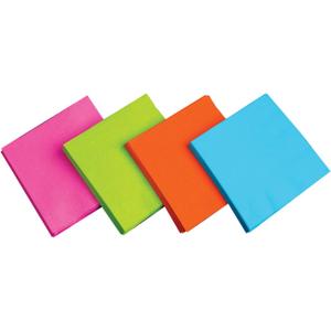 Party Essentials 2-Ply Disposable Four Fold Square Color Paper Dinner Napkins, 15.75" x 15.75" Unfolded for Party and Every Day Use, 96 Count, Assorted Neon Brights