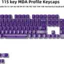 dagaladoo Purple Clear keycaps,Transparent keycaps 60 75 100 Percent,Crystal keycap Set,Shine Through Key caps Ceramic Style,MDA Profile Keyboard Key Cap for Mx Switches Mechanical Keyboard(115key)