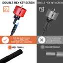 Drill Bit Extension Set, 18'' & 12'' Extension Bit Set for 3/8" Hex Shank, Forstner Bit Extension for 10.5" & 16.25" Drilling Depth, Hole Saw Extension with Hex Key for Cabinetry, Furniture Making