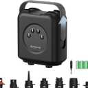 Paddle Board Pump Electric, Rechargeable 20 PSI High Pressure SUP Pump, Portable Dual-Stage Inflation, Auto-Off & 12V DC, for Paddle Board, Kayaks, Mattress, Kite Wings, Tents (Black)