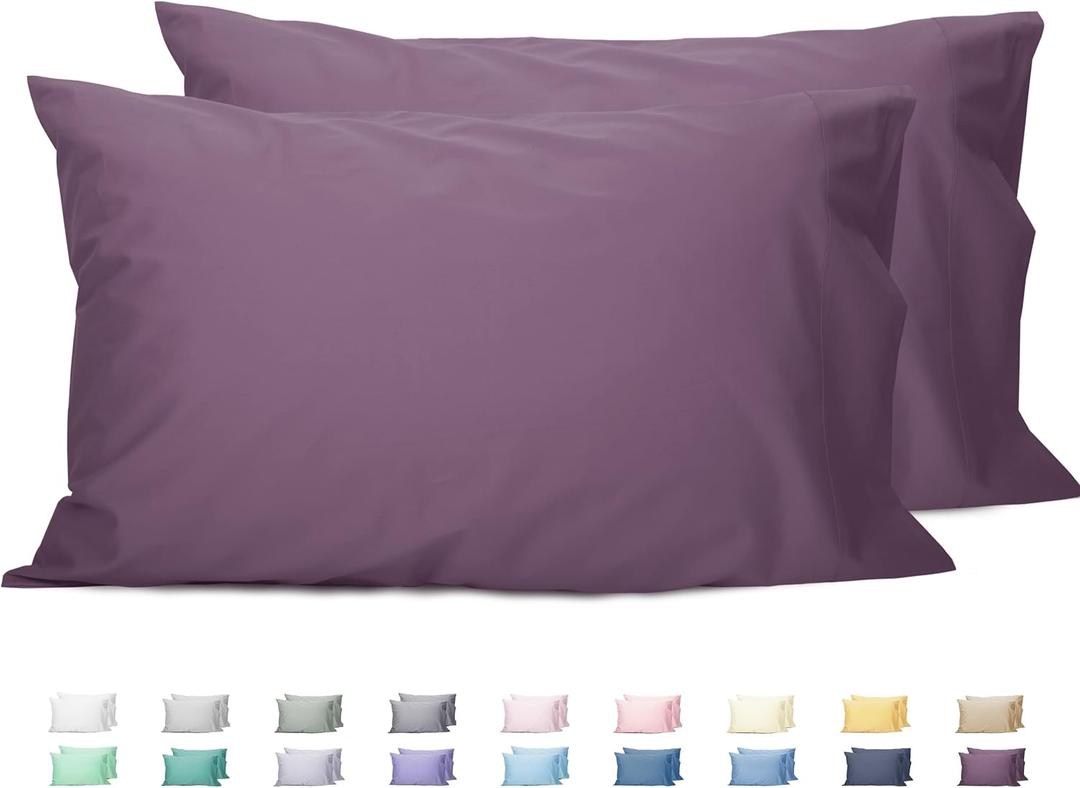 Sunflower King Pillowcases Set of 2, 100% Cotton King Size Pillow Cases 2, 2040 inches Dark Purple, Soft and Breathable