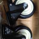 4 Inch Caster Wheels, Set of 3 Heavy Duty, Large Industrial Plate Casters with Dual Locking Brake, 2200lbs Load Capacity, Swivel Rolling Wheel for Cart, Furniture and Workbench