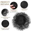 Matthia Messy Hair Bun Hair Piece Drawstring Ponytail for Black Women Large Curly Bun, Short Synthetic Salt and Pepper Hair Bun Extensions Curly Messy Updo Hair Piece for Women Daily Use(1B/Grey#)