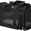 Pet Carrier Bag for Small Medium Cats Dogs Puppies up to 26 Lbs,Steel Frame Dog Carrier, privacy-Oriented cat Carrier, Collapsible pet Carrier for Easy Storage (Black, Large:20.9"X12.6"X12.6")